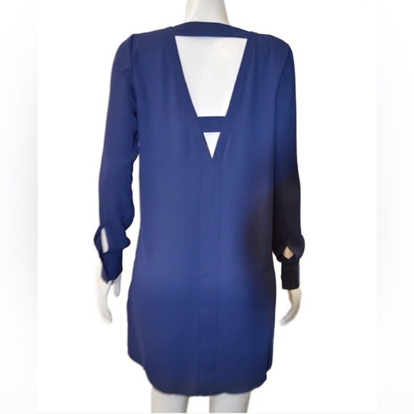 Rebecca Minkoff navy Vneck flowy silky pullover classic dress xs - Picture 1 of 9